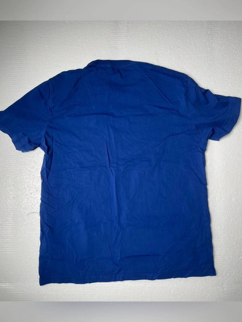 True Religion Blue T-Shirt with Red and White Graphic